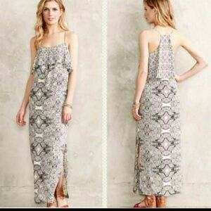 Anthropologie Black and White Maxi Dress